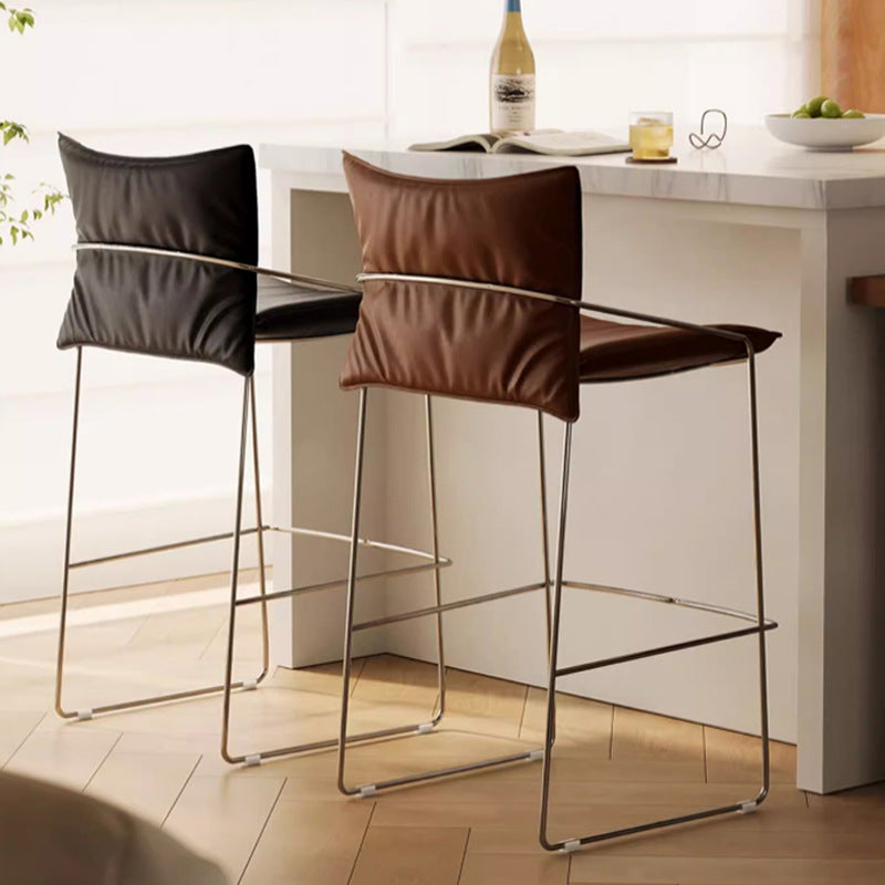 Retro bar chair casualfor home soft backrest high stool medieval style casual makeup chair creative designer chair