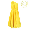 D3208 african plus size women's clothing  summer new pleated one-shoulder maxi dress with tie-up detail, solid color, european and american style