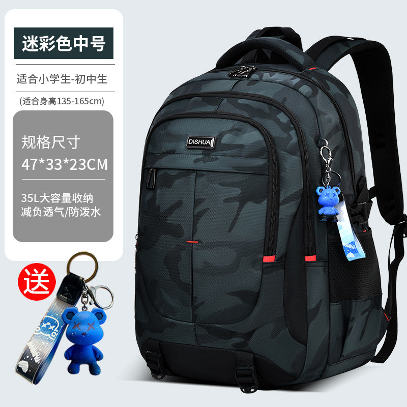 2026 new school backpack for boys - extra large capacity, lightweight, spine-protecting backpack for junior high and high school students