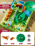 Jungle adventure marble run track tabletop game - 3-6 year old boys' marble maze educational toy
