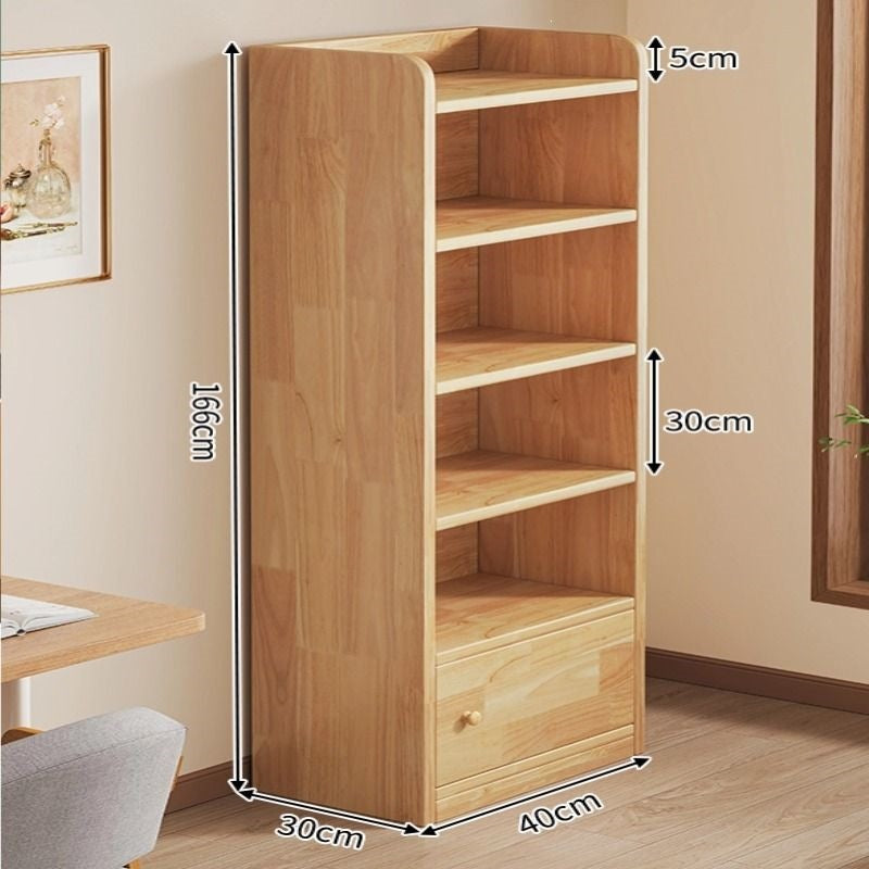 Solid wood bookshelf living room simple floor bookcase student storage rack children's home multi-layer bedroom storage cabinet
