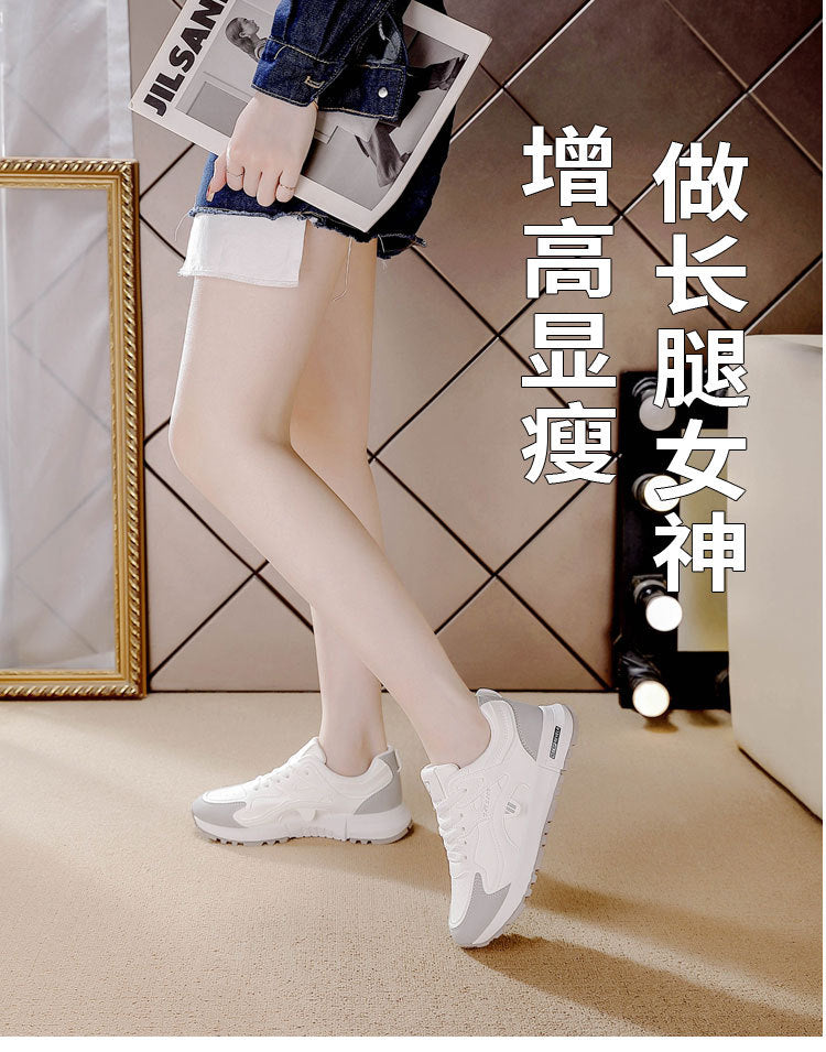2025 fashion all-season new argan shoes women's wear-resistant athletic shoes leather breathable korean style versatile casual chunky sneakers