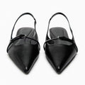 Summer new korean style women's black pointed-toe peep-toe ankle strap open-back french minimalist casual sandals, size 42