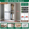Solid wood wardrobe for home bedroom storage, sliding door, suitable for rental properties, small apartments, and kids' rooms - large capacity