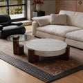 Living room coffee table italian normcoreclassychinoiserie style walnut grain side table small apartmentaccessible luxury round storage tea table