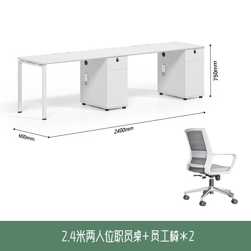 Office desk and chair set - minimalist office workstation for 2-4 people - partitioned desk for finance, office furniture
