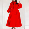 D427 independent station foreign trade women's clothing  new style puff sleeves strappy large skirt high waist dress fashion dress
