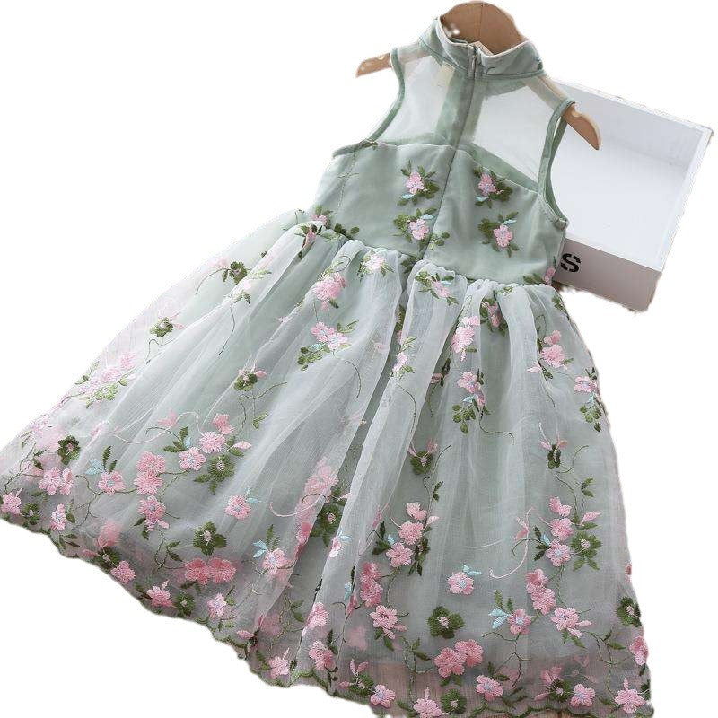 Korean style children's clothing: new summer embroidered girls' dress - stylish long-sleeved princess dress for kids