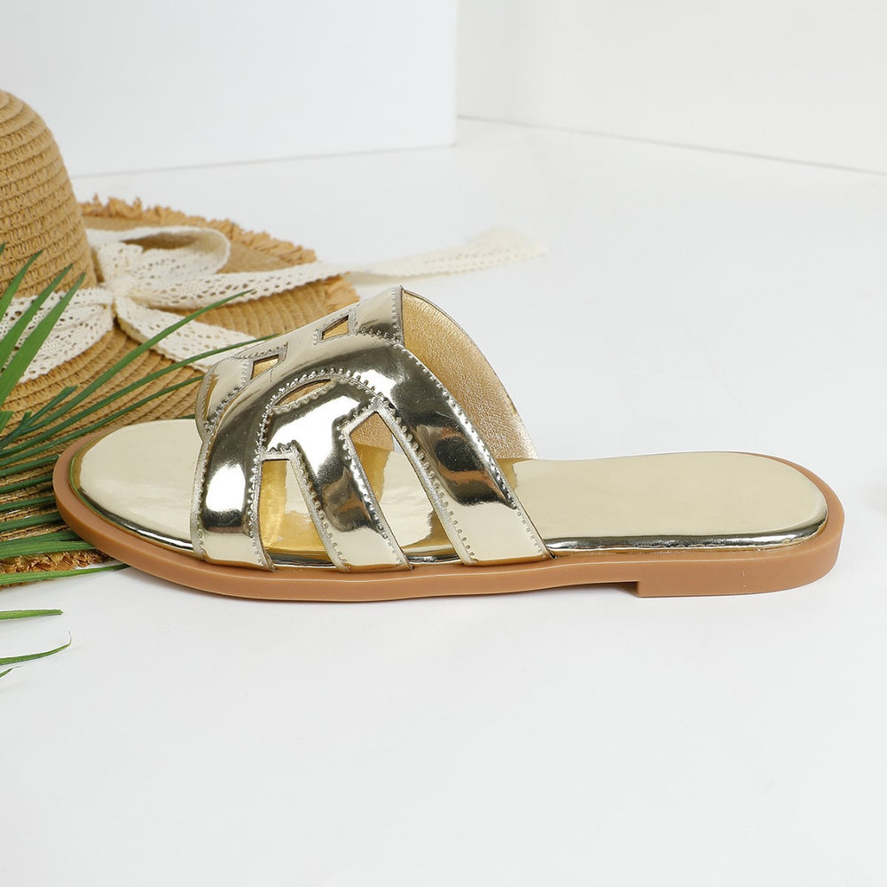 Summer slippers women's internet celebrity new korean style casual non-slipeasiest for match flats one-line slippers fashion sandals women's outwear