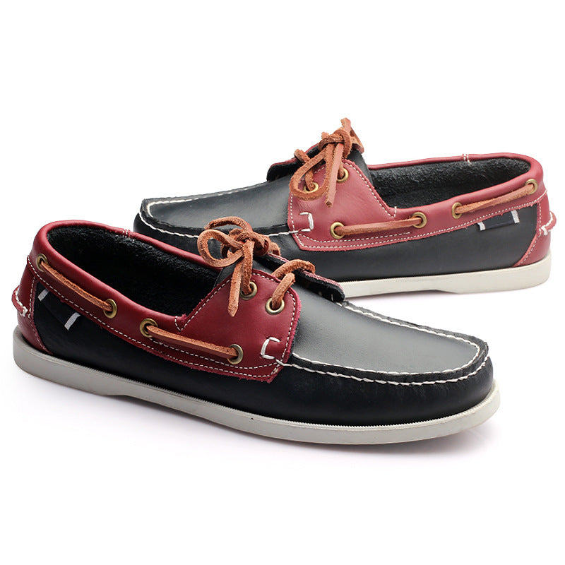 Export original single sailboat lazy shoes men british casual leather shoes cross-border slip-on driving shoes breathable trendy shoes