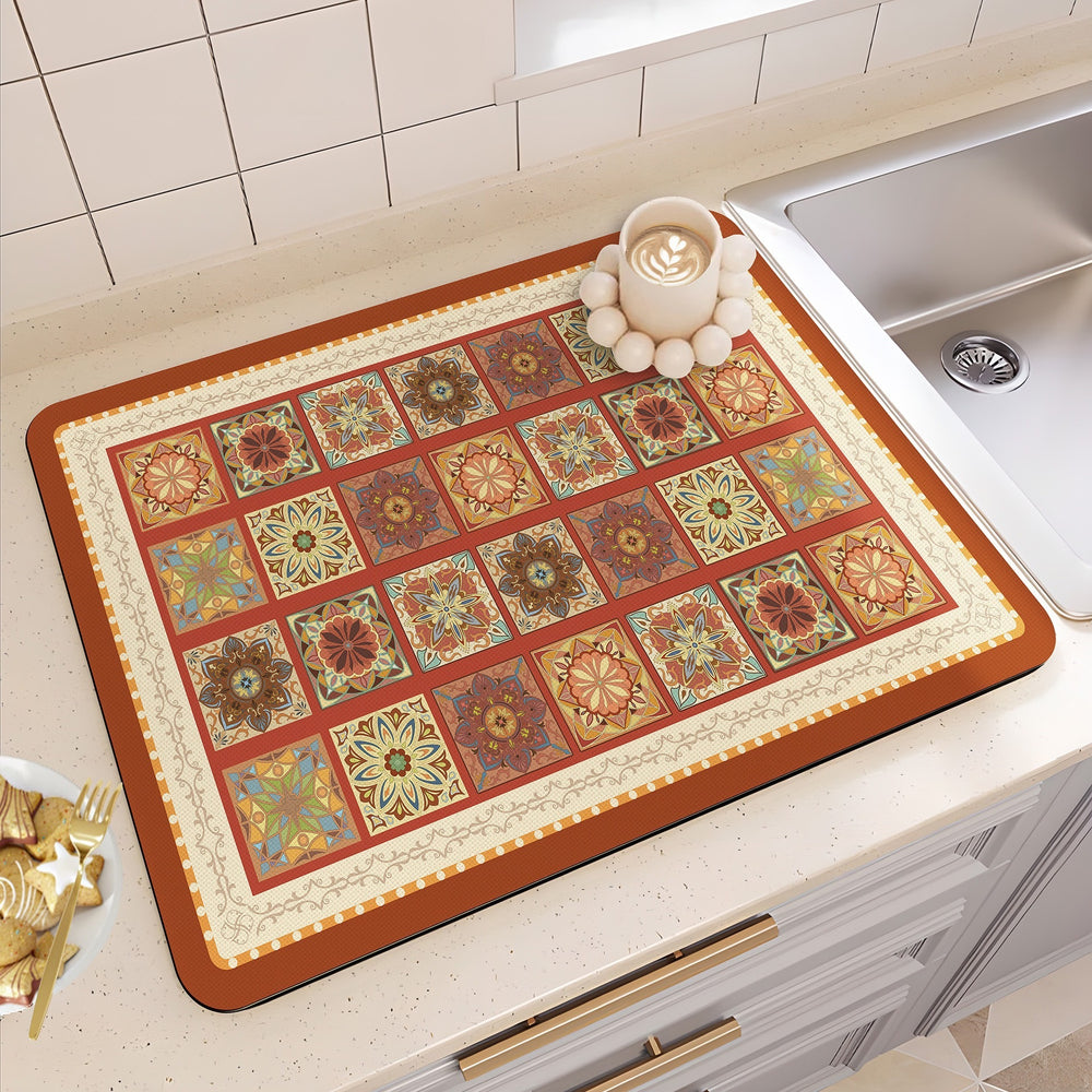 american diatom mud table mat for home insulation mat countertop absorbent mat kitchen drain mat bowl and plate water control mat