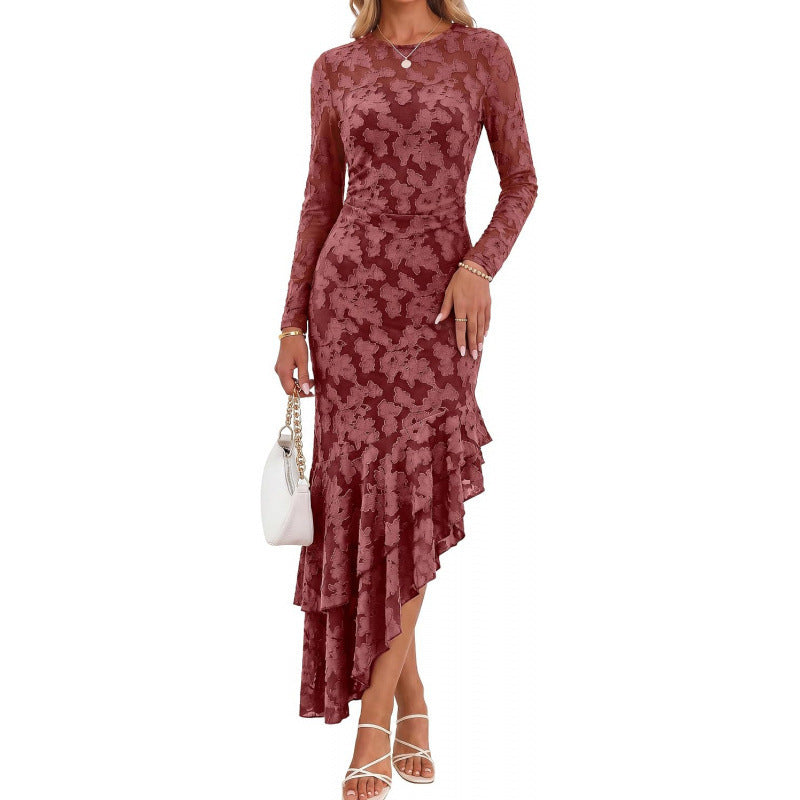 sweet & chic  autumn new arrival: high-end, elegant, relaxed fit, floral dress