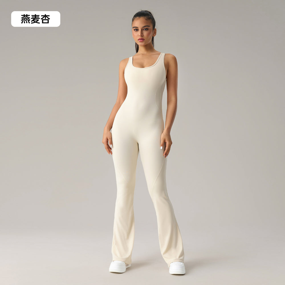 european and american butt-lifting slimming one-piece yoga suit with chest pad and slightly elastic sports fitness one-piece suit dlt006