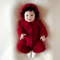 Baby romper autumn long sleeve new breathable newborn clothes red long sleeve class a full month baby outfit