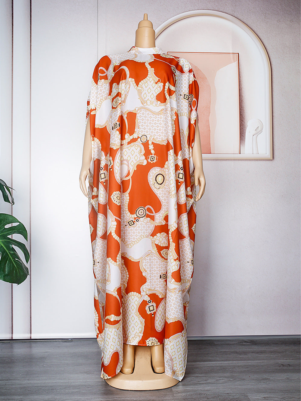 Fashion cross-border foreign trade africa  plus sizedress women's new summer chiffon printing long skirt