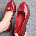 Soft leather soft bottom ladieswear shoes flatsabrasion resistantwaterproofbows work shoes wechat group purchase live broadcast one piece dropshipping