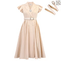 D3365  fashionexport summer new arrivalelegantol suit collar medium long double breasted african dress