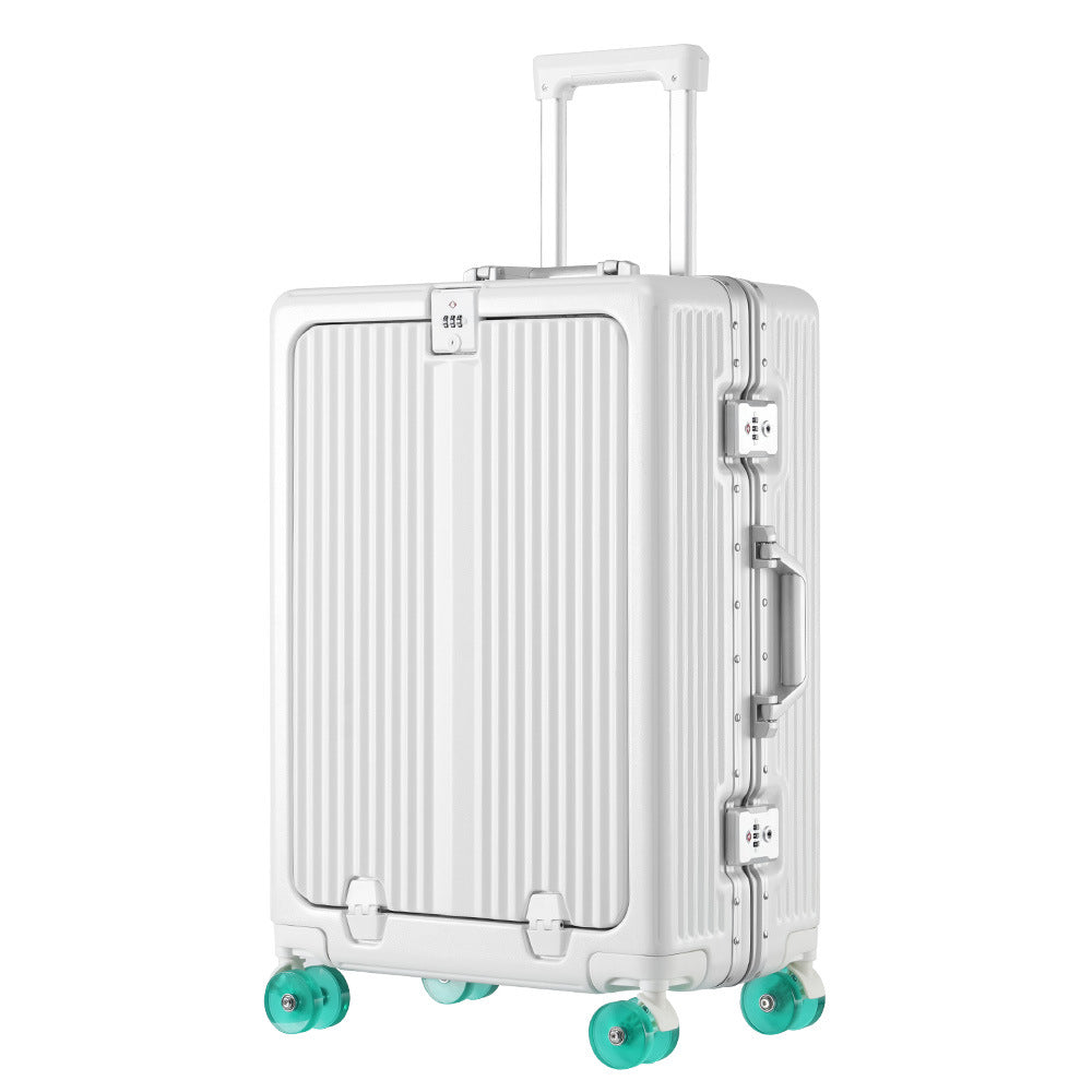 One-click front open aluminum frame 20-inch boarding case, ice skating wheel suitcase, customs lock suitcase 24-inch anti-drop trolley case