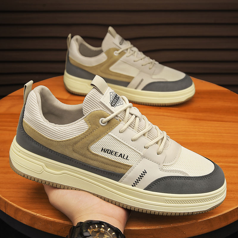 Men's winter 2025 new breathable hong kong style versatile dirt-resistant mesh shoes trendy lightweight soft sole athletic casual shoes