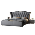 Genuine leather bed italianaccessible luxury master bedroom 1.8m double bed 1.5mcasual 2m leather soft-packed storage bed