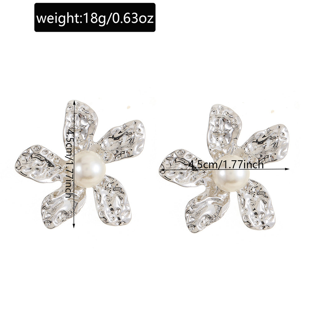 European and american cross-border metal lava flower earrings - luxury, high-end, niche design, fashionable and versatile earrings wholesale