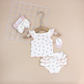 Baby girl summer outfit newborn romper set all-cotton class a shorts headband pure cotton class a new arrival
