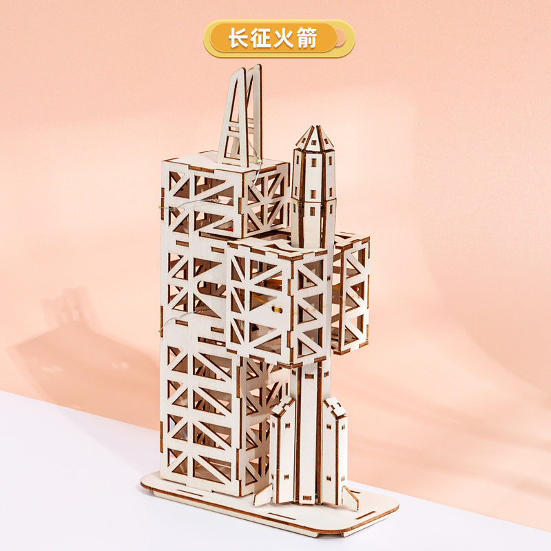 Long March Rocket Technology Small Production Scientific Experiment Aerospace Model Handmade DIY Assembly Puzzle Material Package