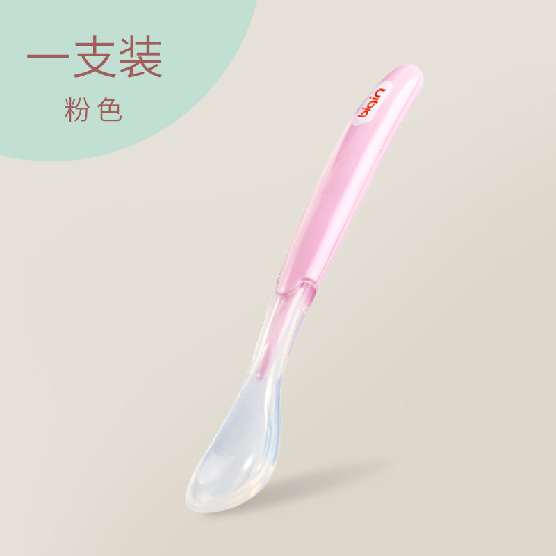 Dear, factory direct sales baby feeding silicone spoon soft head children's spoon silicone soft spoon double head baby silicone spoon