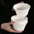 Simple stylish ceramic rice bowl for home restaurant embossed ceramic bowl dessert bowl high-looking classy tableware bowl