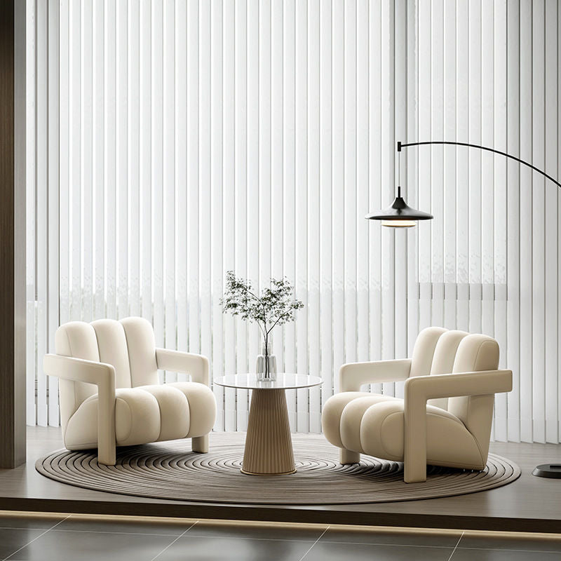 Nordic cream style single sofa living room bedroom balcony lazy chair sofa chair casual table and chair furniture frosted velvet
