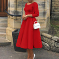 D346  european and american women's clothing  summer new arrival solid color swing dress elegant evening gown foreign trade dress