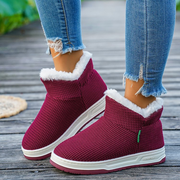 plus size women's short snow boots  fall and winter new arrivalfashionplaidthick sole cotton boots short boots export