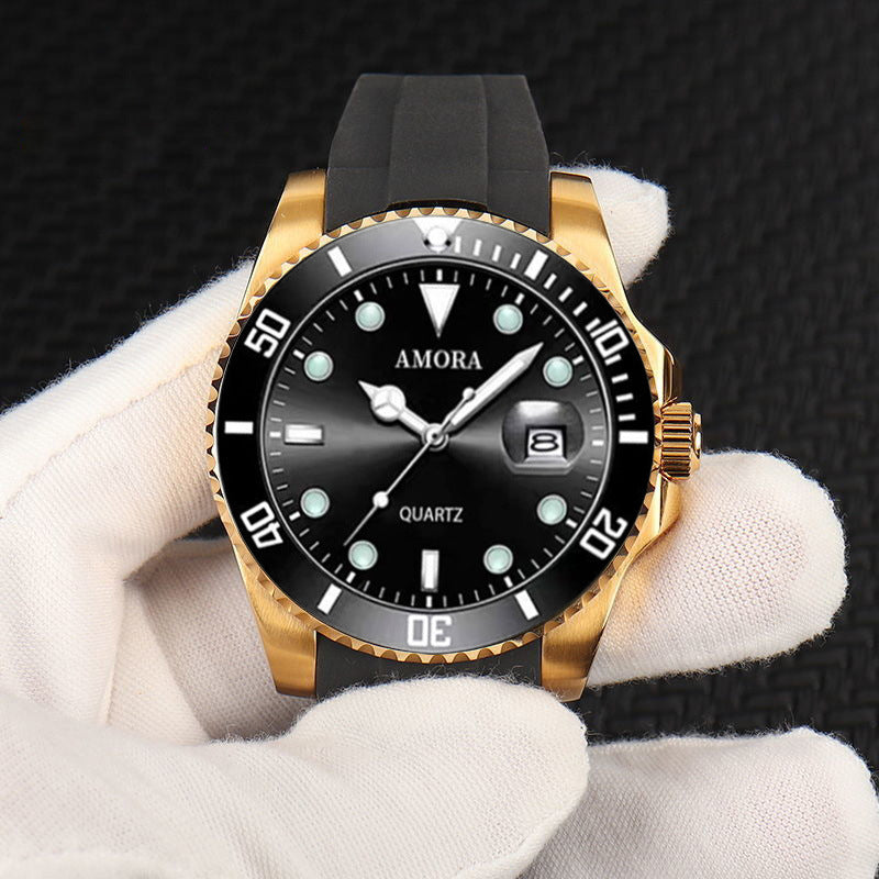 Wholesale in-stock green submariner watch for men, luminous waterproof watch, stylish casual automatic quartz watch for male students