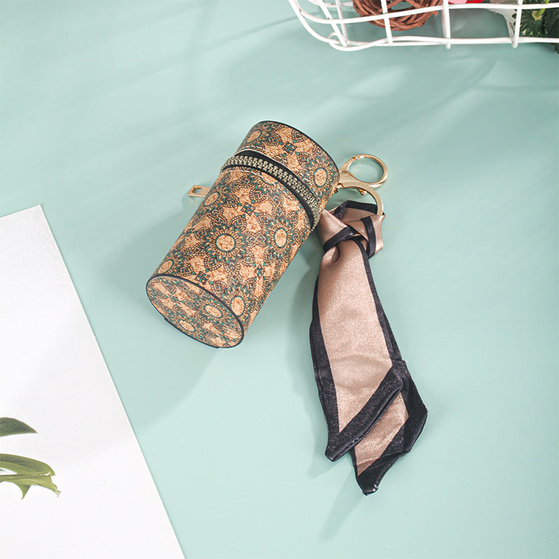 Live gift mouth red envelope keychain European and American old flower change bag welfare product mini bucket bag explosion light luxury feeling