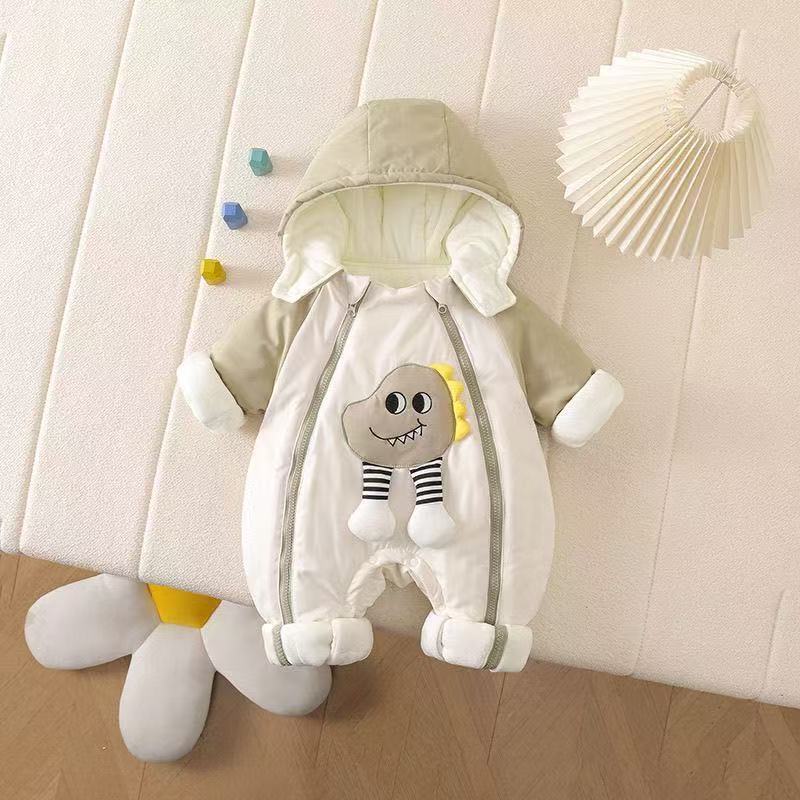Baby outwear outwearthickened jumpsuit jumpsuit fleece-linedheattech crawling suit winter baby clothes jacket trendy