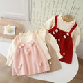 Girls' knit sweater dress - new autumn/winter  collection - handmade floral knit dress - sweet and stylish little girl's dress