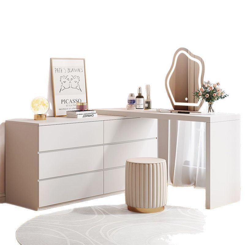 Dressing table bedroom modern casual chest of drawers all-in-one small apartment storage cabinet cream style desk retractable dressing table