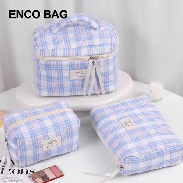 New Tian plaid quilted cute cosmetic bag large capacity toilet bag cosmetic storage bag ins handbag
