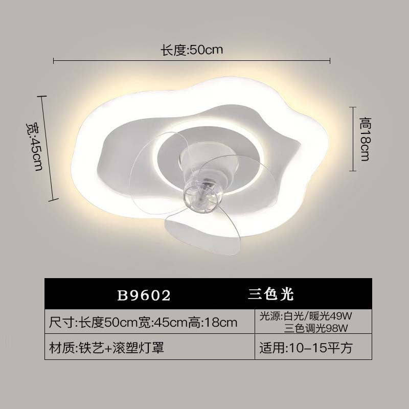 Zhongshan simple ceiling light bedroom fan light 2024 new integrated silent 360 shaking head led restaurant ceiling fan light