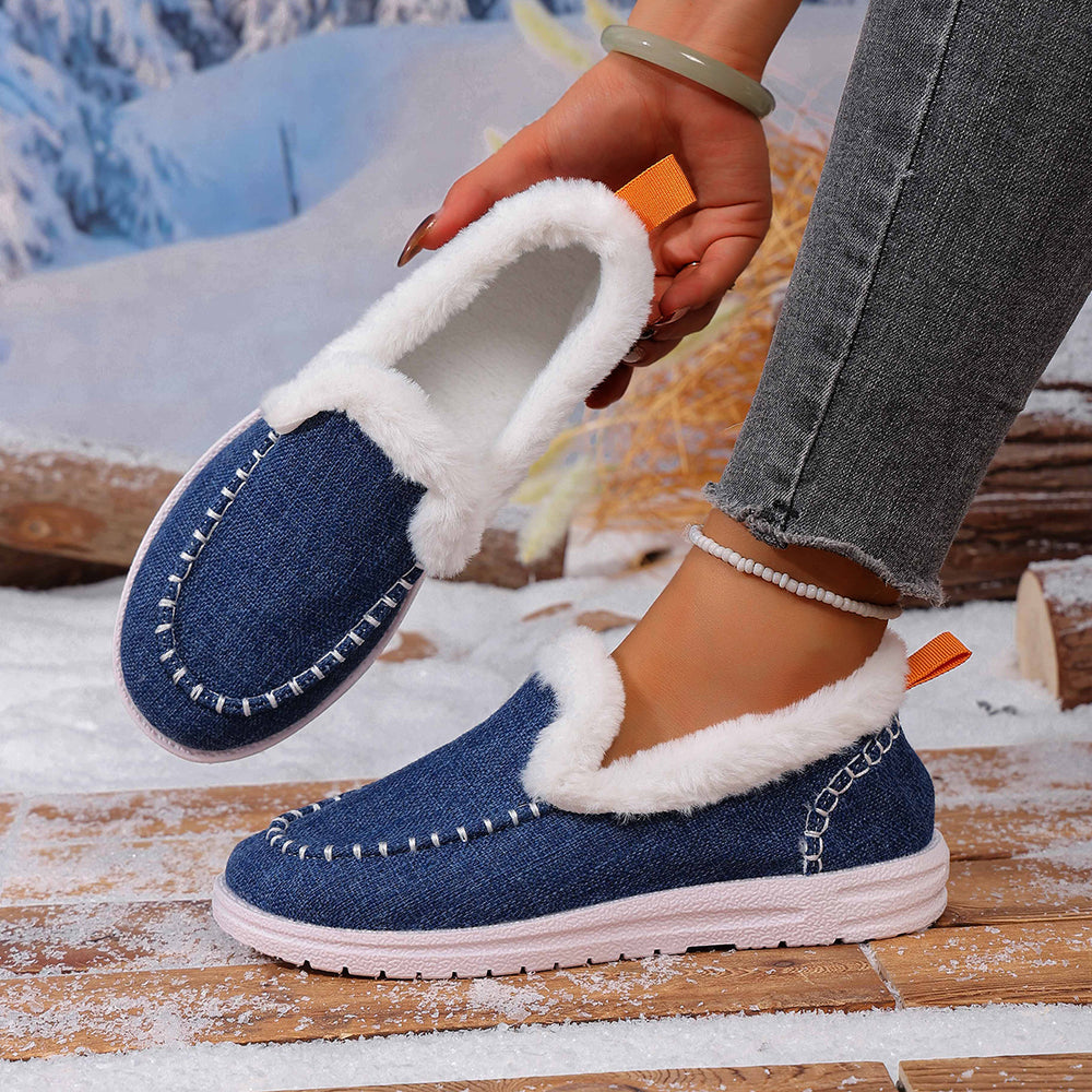 winternew arrivalthick sole snow boots for women fleece-linedthickened fur heattechplus size cross-border sewn bag women's cotton shoes