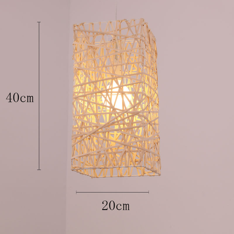 Vintage rattan straw hat chandelier rattan art round bird's nest Chinese pastoral hotel restaurant agritainment bed and breakfast straw hat lamp