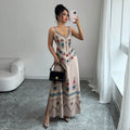 Amazon fashion cross-border women's retro sweet new slit dress