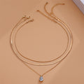 Fashion cross-border fashion simple water drop pendant necklace stylish multi-layered cold style clavicle chain necklace