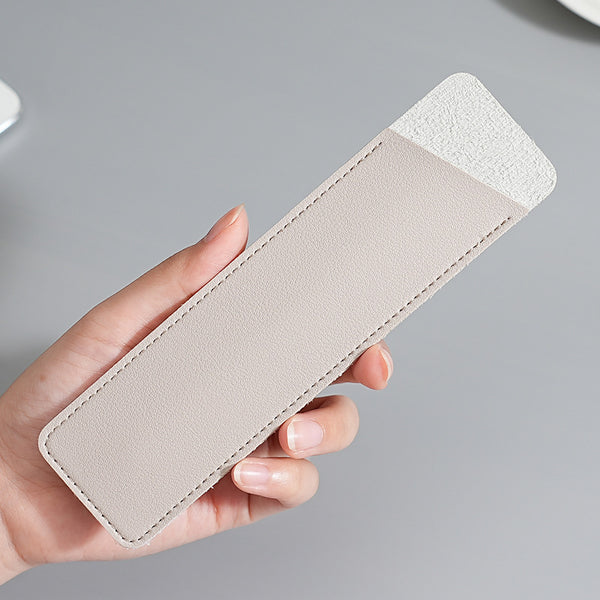 Spot retro PU pencil bag, simple literary storage bag, student stationery, pen case, single and double solid color protective case