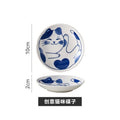 Home cute ceramic cute ins cat dish hot pot snack dish dipping dish ceramic flavor dish kitchen restaurant hotel