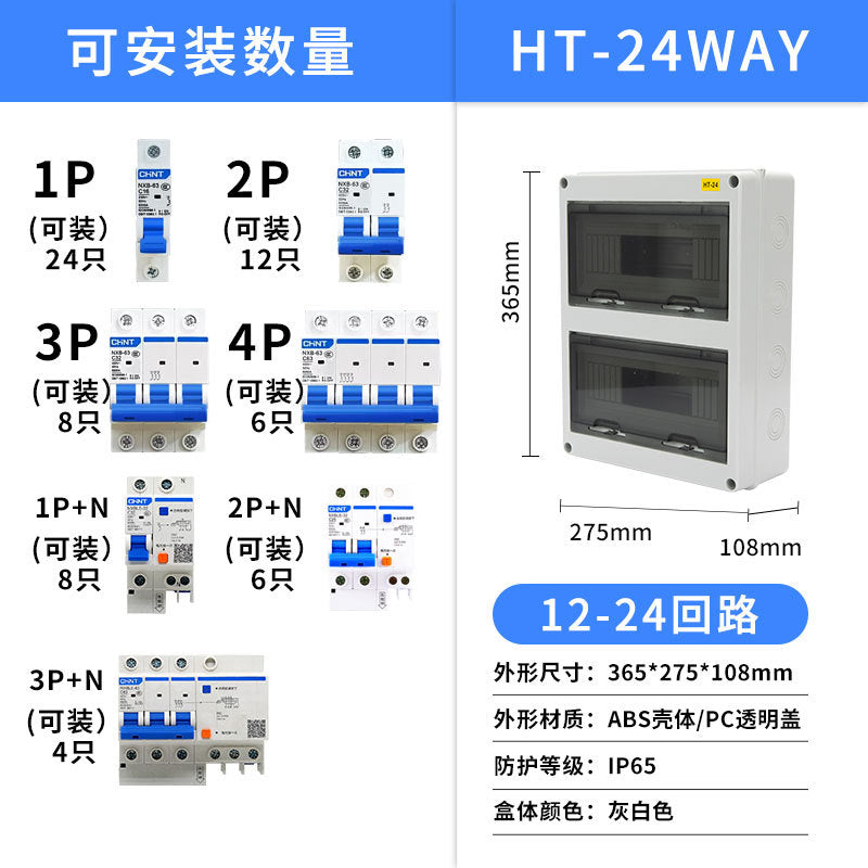 HT outdoor waterproof distribution box, surface-mounted household plastic distribution box, air switch protection box, strong electric lighting box