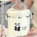 Insulated lunch box 304 stainless steel office workers can be heated in microwave lunch box students kids meal hot pot bowl