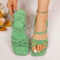 new arrival: plus-size, elegant, and comfortable women's flat sandals with decorative straps – wholesale fashion for cross-border e-commerce