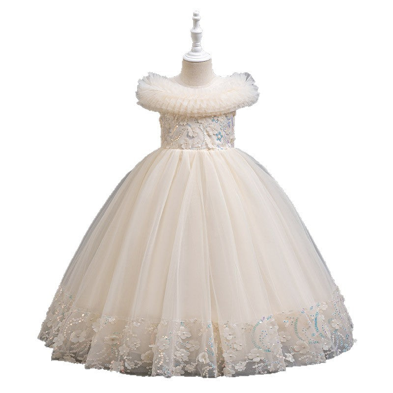 Wholesale european and american style girls' formal dresses for export, suitable for mid-to-large children, direct from manufacturers. cross-border princess dresses, custom flower girl dresses, long dresses wholesale