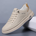 2026 spring new breathable casual men's leather shoes, ultra-light slip-on sneakers, retro new chinese style white shoes for men